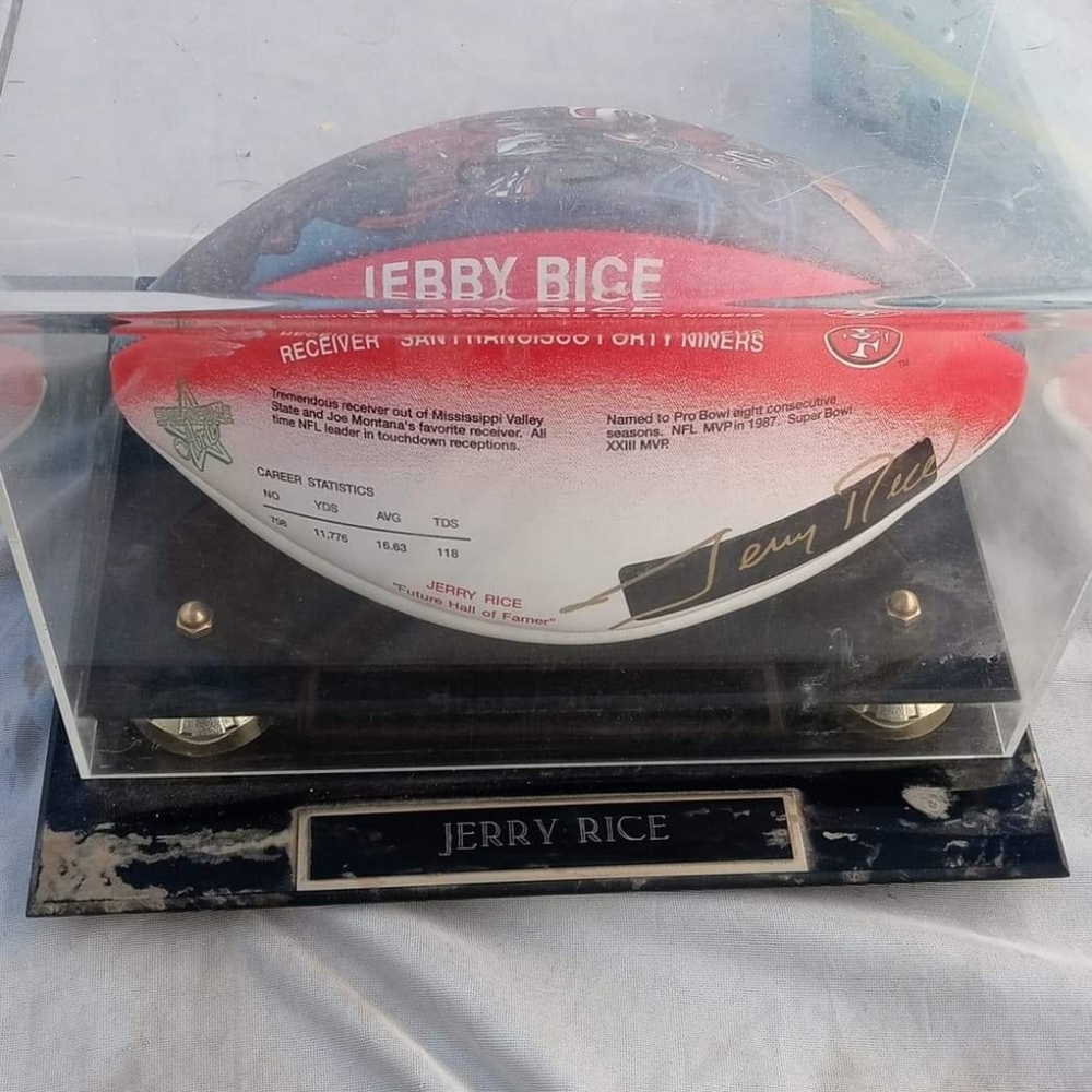 I am selling a Jerry Rice autographed Football Hal